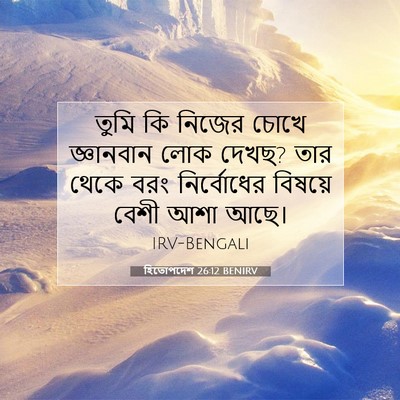 Picture 07 - হিতোপদেশ 26:12 BENIRV - তুমি কি নিজের চোখে - Bible Verse Picture