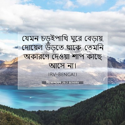 Picture 07 - হিতোপদেশ 26:2 BENIRV - যেমন চড়ুইপাখি - Bible Verse Picture