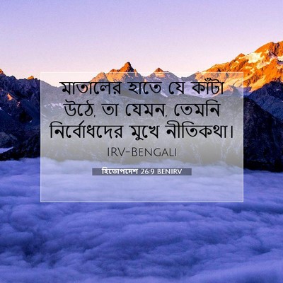 Picture 07 - হিতোপদেশ 26:9 BENIRV - মাতালের হাতে যে - Bible Verse Picture
