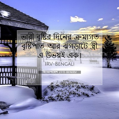 Picture 07 - হিতোপদেশ 27:15 BENIRV - ভারী বৃষ্টির - Bible Verse Picture