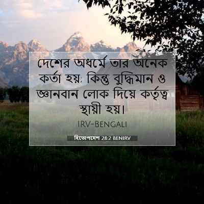 Picture 07 - হিতোপদেশ 28:2 BENIRV - দেশের অধর্মে তার - Bible Verse Picture