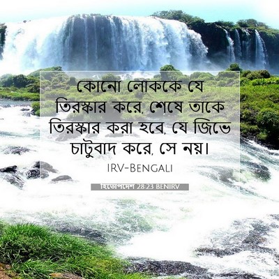 Picture 07 - হিতোপদেশ 28:23 BENIRV - কোনো লোককে যে - Bible Verse Picture