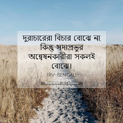 Picture 07 - হিতোপদেশ 28:5 BENIRV - দুরাচারেরা বিচার - Bible Verse Picture