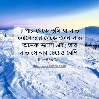 Picture 07 - হিতোপদেশ 3:14 BENIRV - রূপার থেকে তুমি যা - Bible Verse Picture