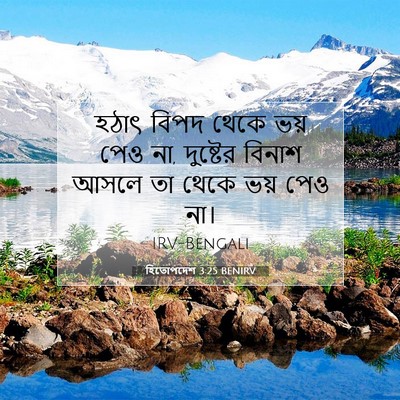 Picture 07 - হিতোপদেশ 3:25 BENIRV - হঠাৎ বিপদ থেকে ভয় - Bible Verse Picture