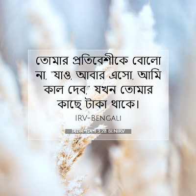 Picture 07 - হিতোপদেশ 3:28 BENIRV - তোমার প্রতিবেশীকে - Bible Verse Picture