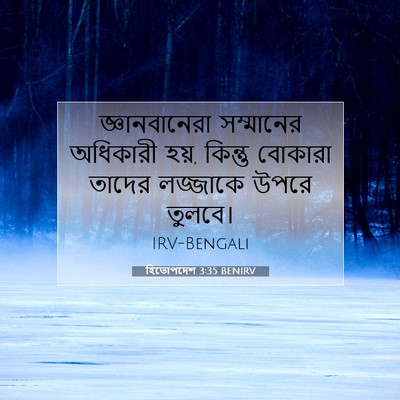 Picture 07 - হিতোপদেশ 3:35 BENIRV - জ্ঞানবানেরা - Bible Verse Picture