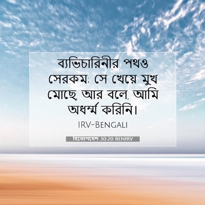 Picture 07 - হিতোপদেশ 30:20 BENIRV - ব্যভিচারিনীর পথও - Bible Verse Picture