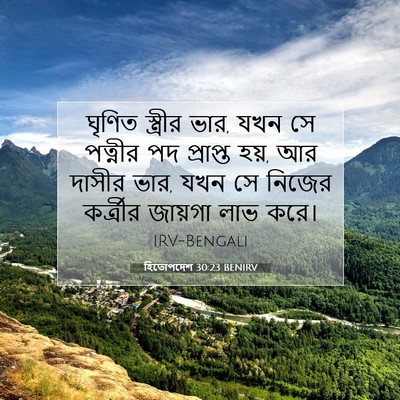 Picture 07 - হিতোপদেশ 30:23 BENIRV - ঘৃণিত স্ত্রীর ভার, - Bible Verse Picture
