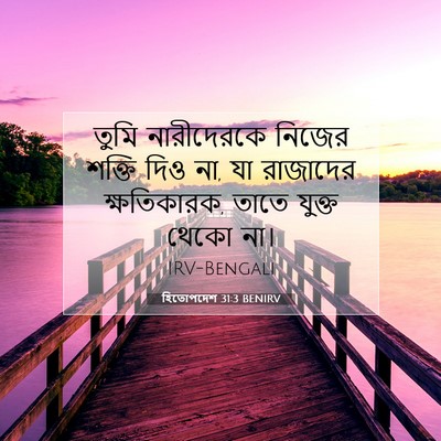 Picture 07 - হিতোপদেশ 31:3 BENIRV - তুমি নারীদেরকে - Bible Verse Picture