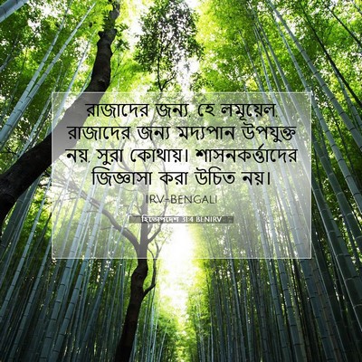 Picture 07 - হিতোপদেশ 31:4 BENIRV - রাজাদের জন্য, হে - Bible Verse Picture