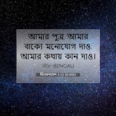 Picture 07 - হিতোপদেশ 4:20 BENIRV - আমার পুত্র, আমার - Bible Verse Picture