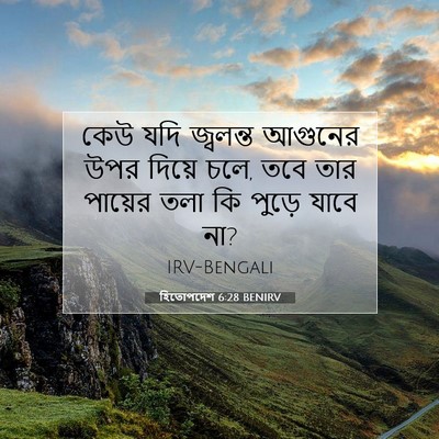 Picture 07 - হিতোপদেশ 6:28 BENIRV - কেউ যদি জ্বলন্ত - Bible Verse Picture