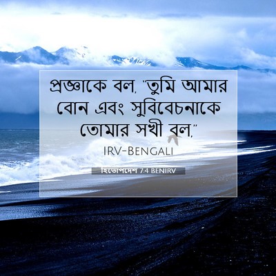 Picture 07 - হিতোপদেশ 7:4 BENIRV - প্রজ্ঞাকে বল, - Bible Verse Picture