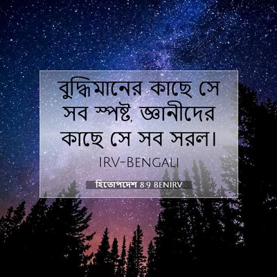 Picture 07 - হিতোপদেশ 8:9 BENIRV - বুদ্ধিমানের কাছে - Bible Verse Picture