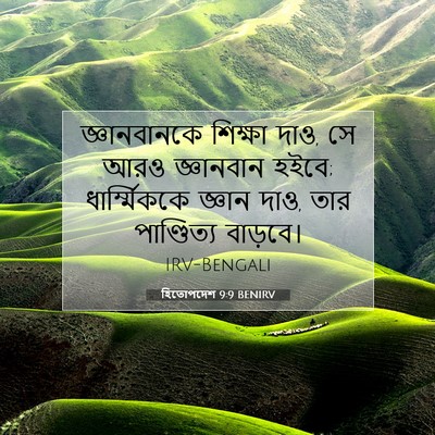 Picture 07 - হিতোপদেশ 9:9 BENIRV - জ্ঞানবানকে শিক্ষা - Bible Verse Picture