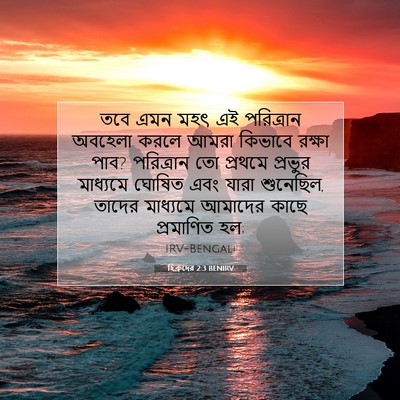 Picture 07 - হিব্রুদের 2:3 BENIRV - তবে এমন মহৎ এই - Bible Verse Picture