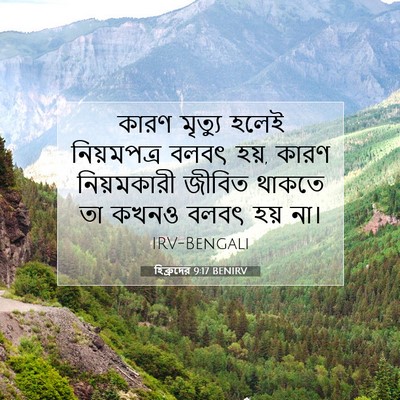 Picture 07 - হিব্রুদের 9:17 BENIRV - কারণ মৃত্যু হলেই - Bible Verse Picture