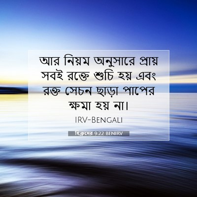 Picture 07 - হিব্রুদের 9:22 BENIRV - আর নিয়ম অনুসারে - Bible Verse Picture