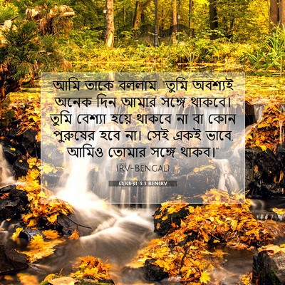 Picture 07 - হোচেয়া 3:3 BENIRV - আমি তাকে বললাম, - Bible Verse Picture