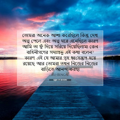 Picture 07 - হ্গ্গয় 1:9 BENIRV - তোমরা অনেক আশা - Bible Verse Picture