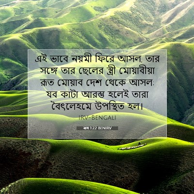 Picture 07 - ৰূথ 1:22 BENIRV - এই ভাবে নয়মী ফিরে - Bible Verse Picture