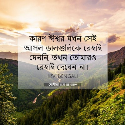 Picture 07 - ৰোমীয়া 11:21 BENIRV - কারণ ঈশ্বর যখন সেই - Bible Verse Picture