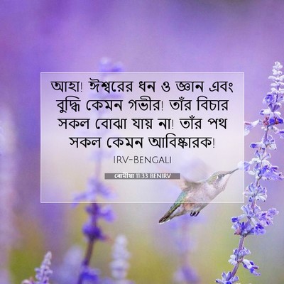 Picture 07 - ৰোমীয়া 11:33 BENIRV - আহা! ঈশ্বরের ধন ও - Bible Verse Picture