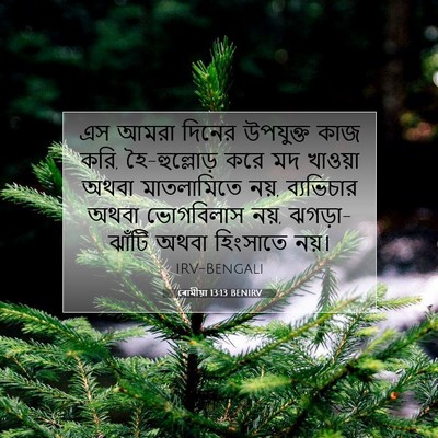 Picture 07 - ৰোমীয়া 13:13 BENIRV - এস আমরা দিনের - Bible Verse Picture
