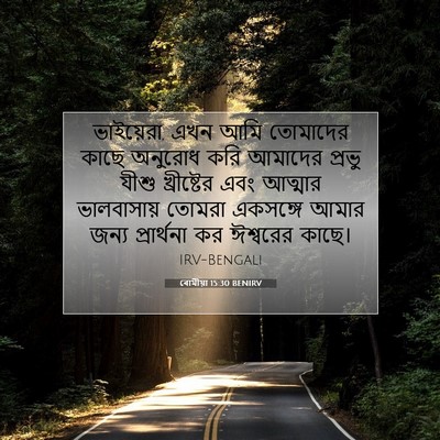 Picture 07 - ৰোমীয়া 15:30 BENIRV - ভাইয়েরা, এখন আমি - Bible Verse Picture