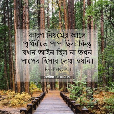 Picture 07 - ৰোমীয়া 5:13 BENIRV - কারণ নিয়মের আগে - Bible Verse Picture