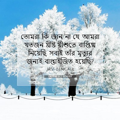 Picture 07 - ৰোমীয়া 6:3 BENIRV - তোমরা কি জান না যে, - Bible Verse Picture