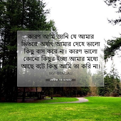 Picture 07 - ৰোমীয়া 7:18 BENIRV - কারণ আমি জানি যে - Bible Verse Picture