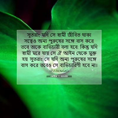 Picture 07 - ৰোমীয়া 7:3 BENIRV - সুতরাং যদি সে - Bible Verse Picture