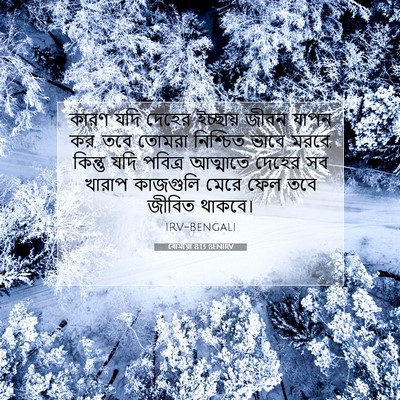 Picture 07 - ৰোমীয়া 8:13 BENIRV - কারণ যদি দেহের - Bible Verse Picture