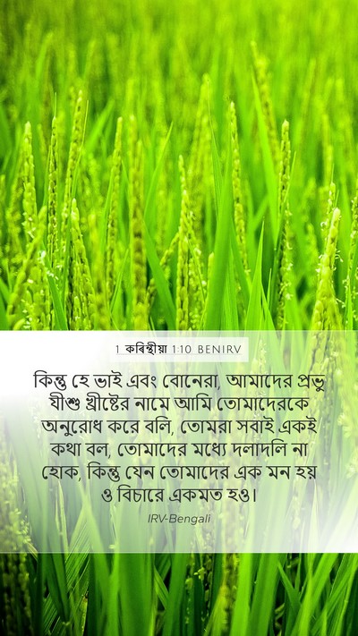 1 কৰিন্থীয়া 1:10 BENIRV Bible Verse Image