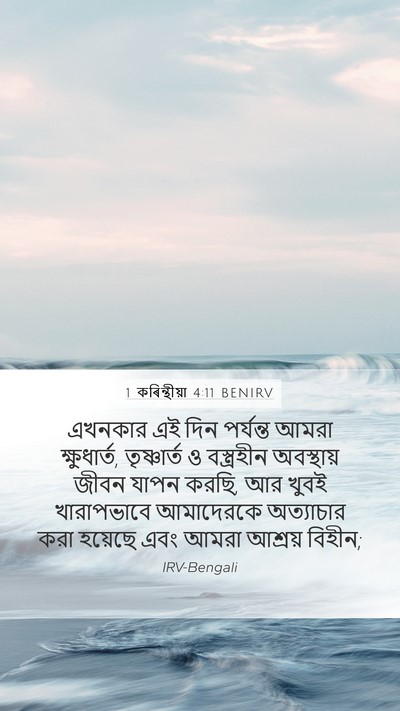 1 কৰিন্থীয়া 4:11 BENIRV Bible Verse Image