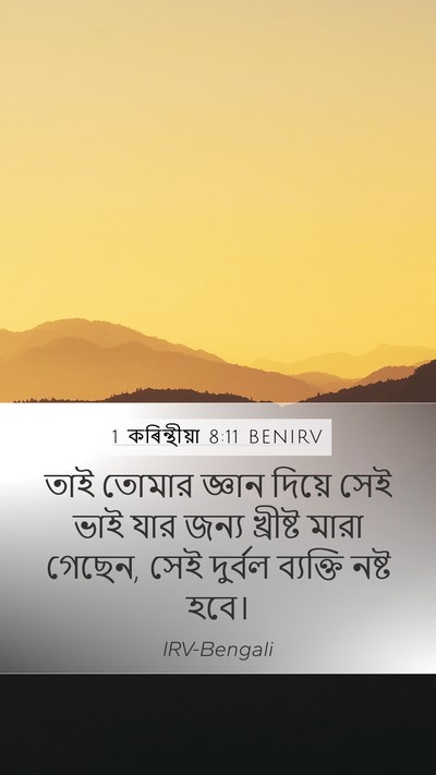 1 কৰিন্থীয়া 8:11 BENIRV Bible Verse Image