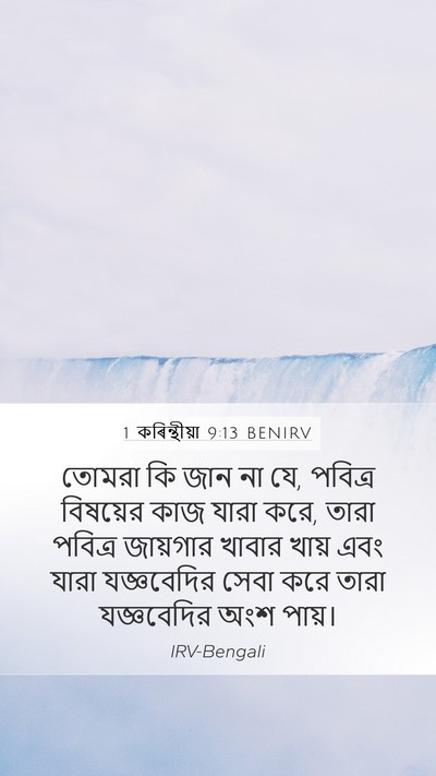 1 কৰিন্থীয়া 9:13 BENIRV Bible Verse Image