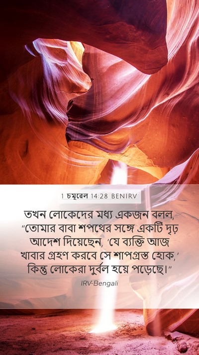 1 চমূৱেল 14:28 BENIRV Bible Verse Image