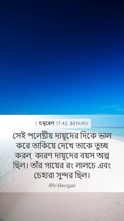 1 চমূৱেল 17:42 BENIRV Bible Verse Image