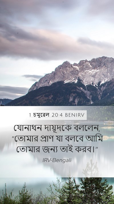 1 চমূৱেল 20:4 BENIRV Mobile Phone Wallpaper - যোনাথন দায়ূদকে - Mobile Bible Verse Wallpaper