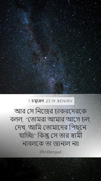 1 চমূৱেল 25:19 BENIRV Bible Verse Image