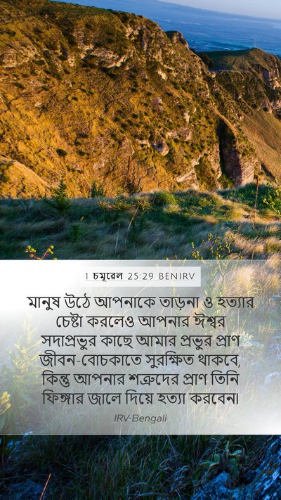 1 চমূৱেল 25:29 BENIRV Bible Verse Image