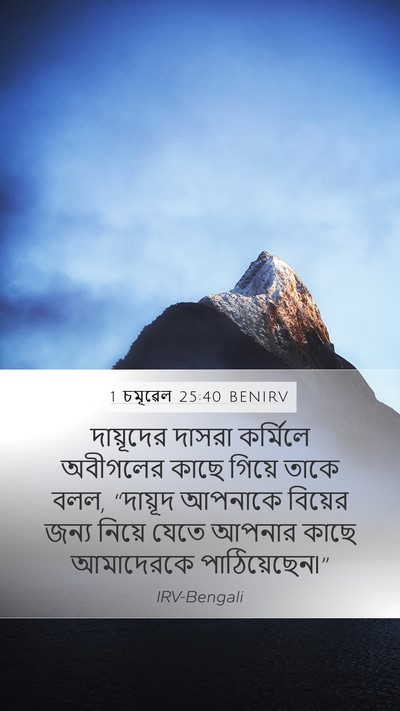 1 চমূৱেল 25:40 BENIRV Mobile Phone Wallpaper - দায়ূদের দাসরা - Mobile Bible Verse Wallpaper