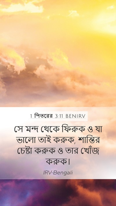 1 পিতরের 3:11 BENIRV Bible Verse Image