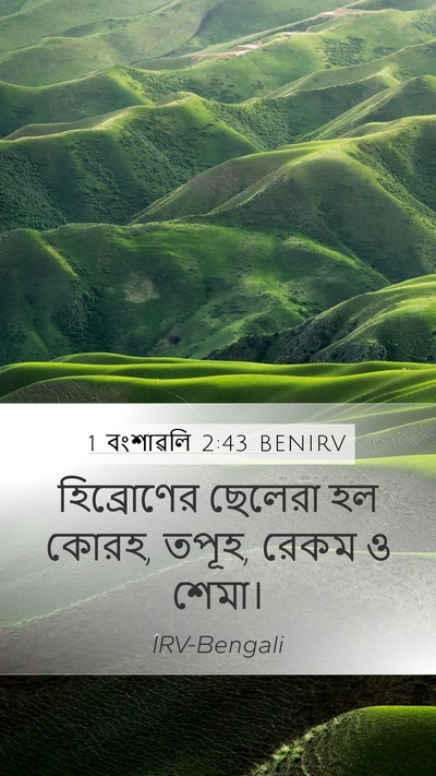1 বংশাৱলি 2:43 BENIRV Mobile Phone Wallpaper - হিব্রোণের ছেলেরা - Mobile Bible Verse Wallpaper
