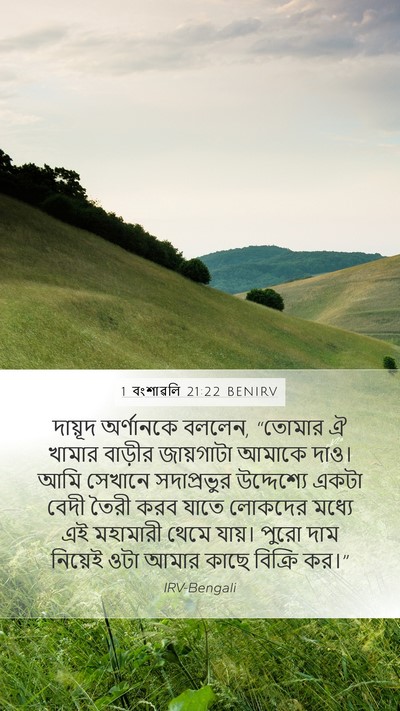 1 বংশাৱলি 21:22 BENIRV Bible Verse Image