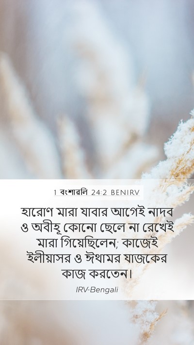 1 বংশাৱলি 24:2 BENIRV Mobile Phone Wallpaper - হারোণ মারা যাবার - Mobile Bible Verse Wallpaper