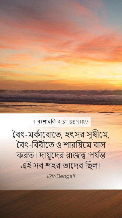 1 বংশাৱলি 4:31 BENIRV Bible Verse Image
